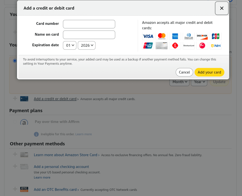 Use Vanilla gift card online