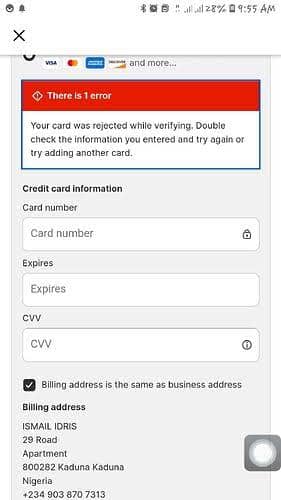 Vanilla gift card error messages and solutions