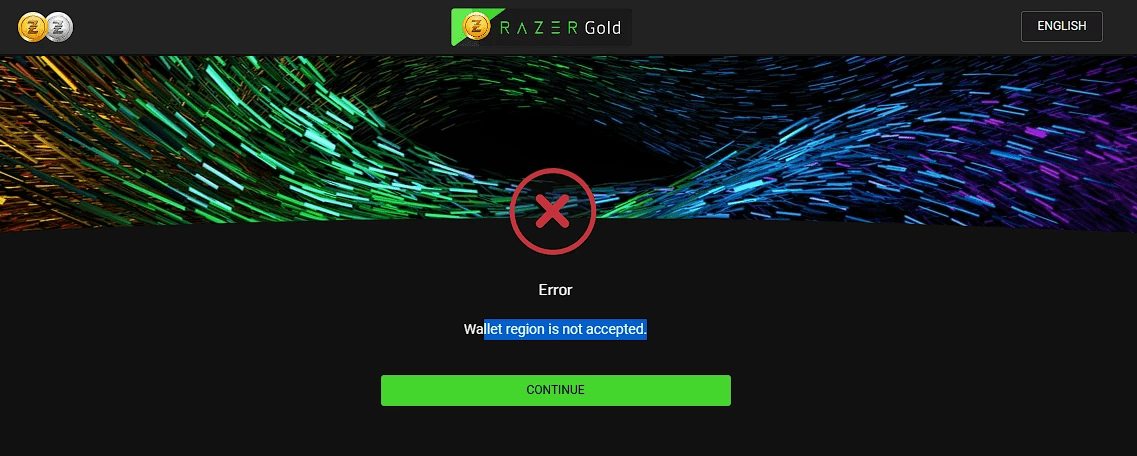 Razer Gold gift card errors and solutions