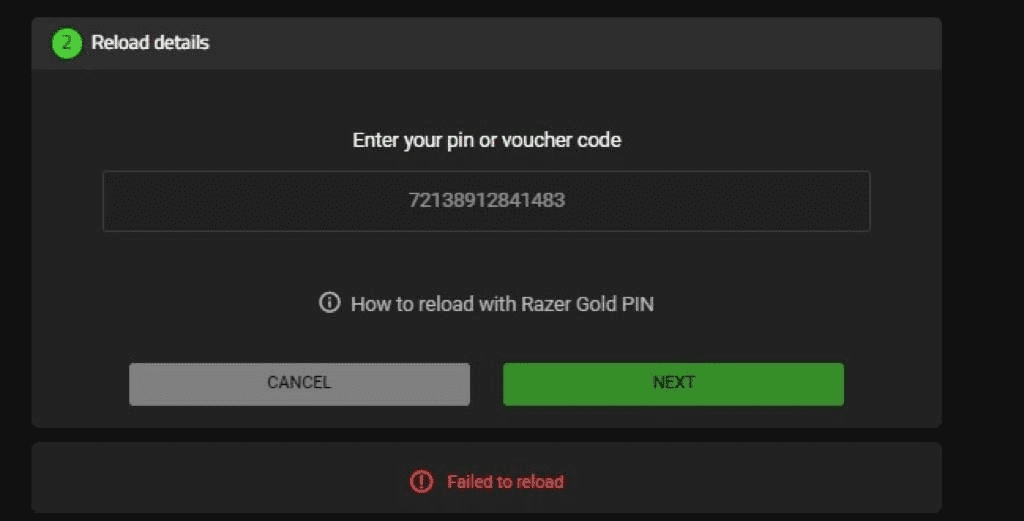 Razer Gold gift card errors and solutions