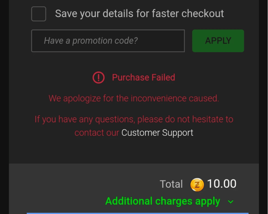 Razer Gold gift card errors and solutions