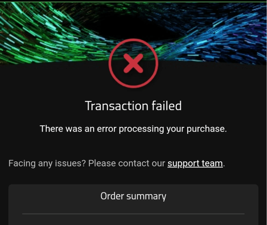 Razer Gold gift card errors and solutions