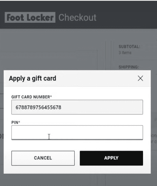 Foot Locker gift card