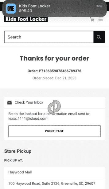 Foot Locker gift card