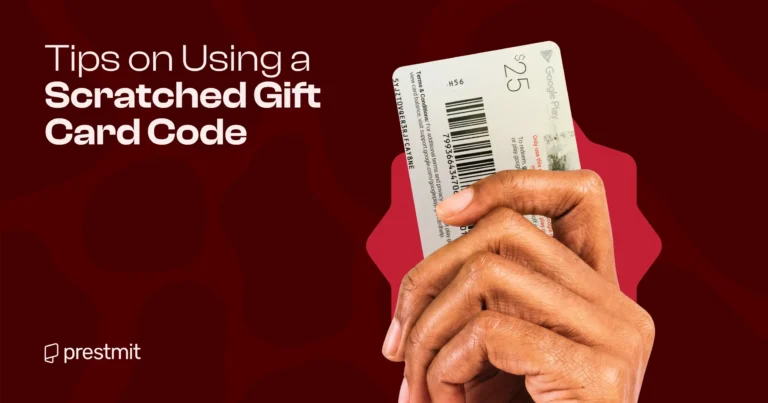 Scratched gift card