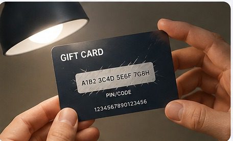 Scratched gift card
