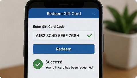 Scratched gift card