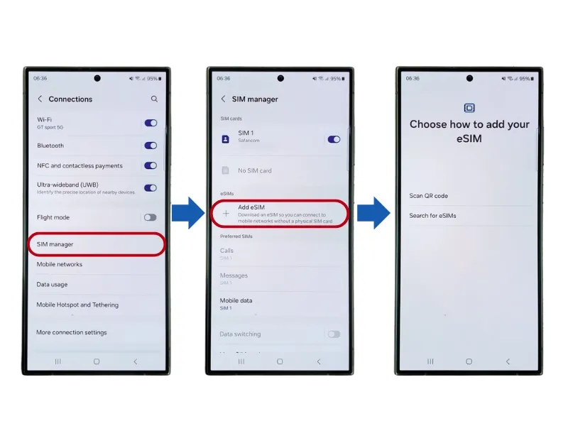 Setting up eSIM on popular smartphones
