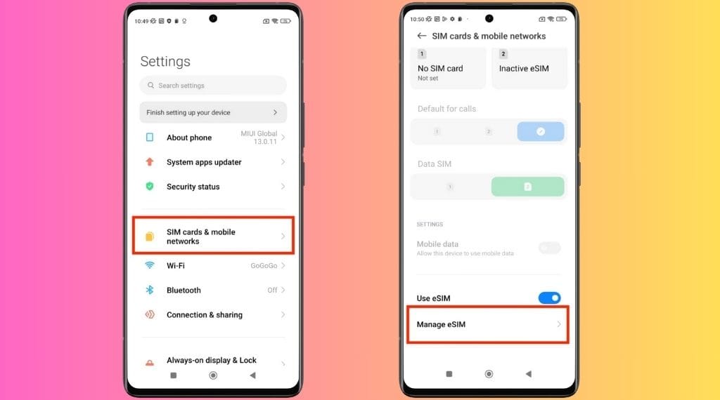 Setting up eSIM on popular smartphones