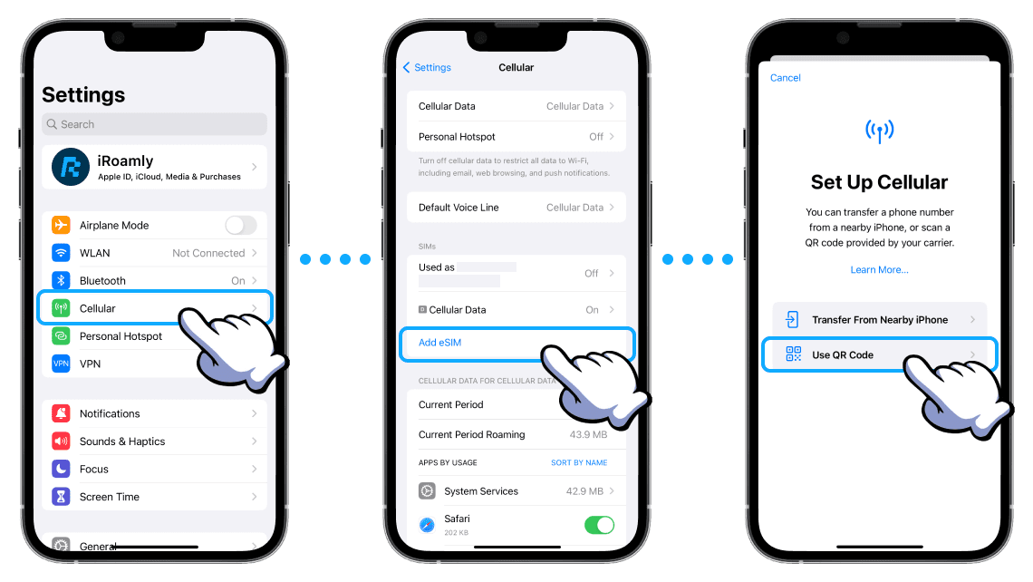 Setting up eSIM on popular smartphones