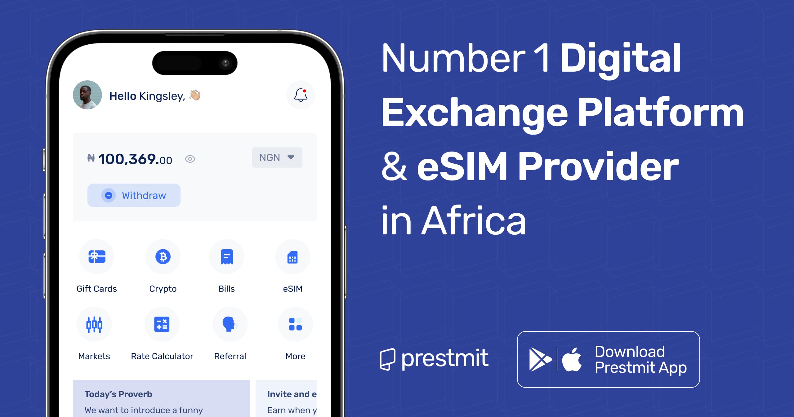 The Best Crypto, Gift Cards & eSIM Provider In Africa | Prestmit