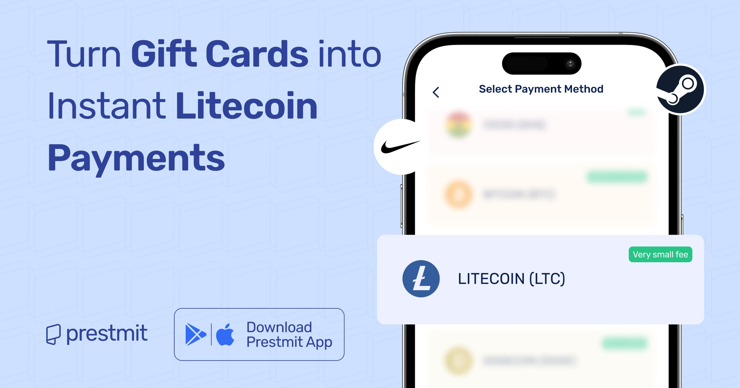 Convert Gift Cards To Litecoin | Buy Litecoin with Gift Cards - PRESTMIT
