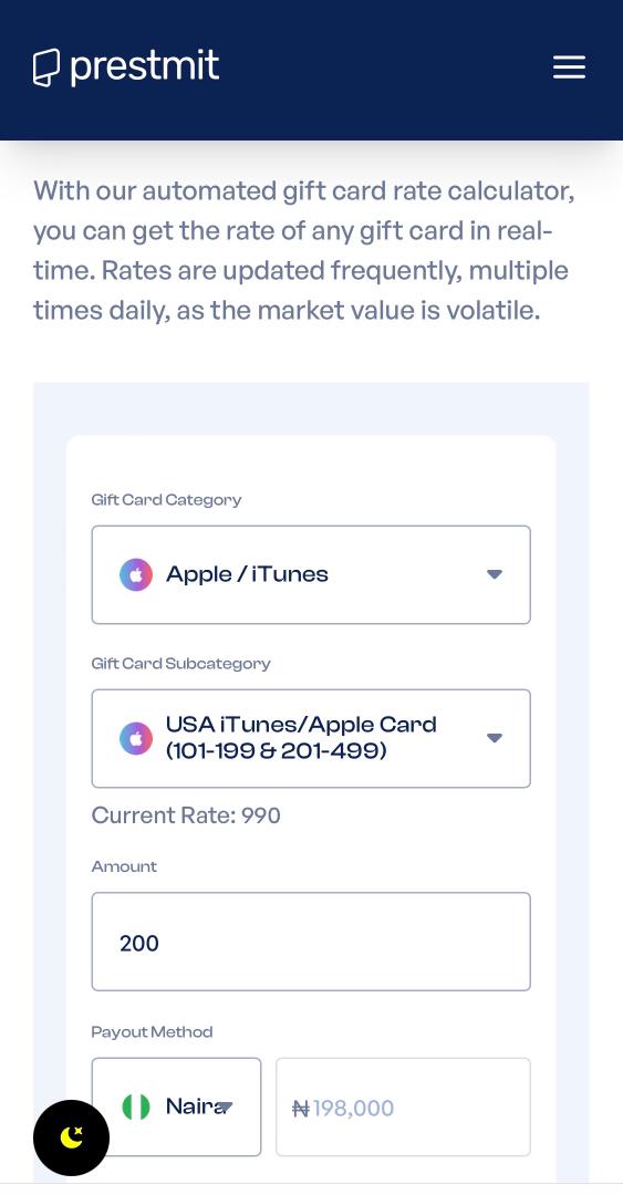 $200 iTunes gift card in Naira