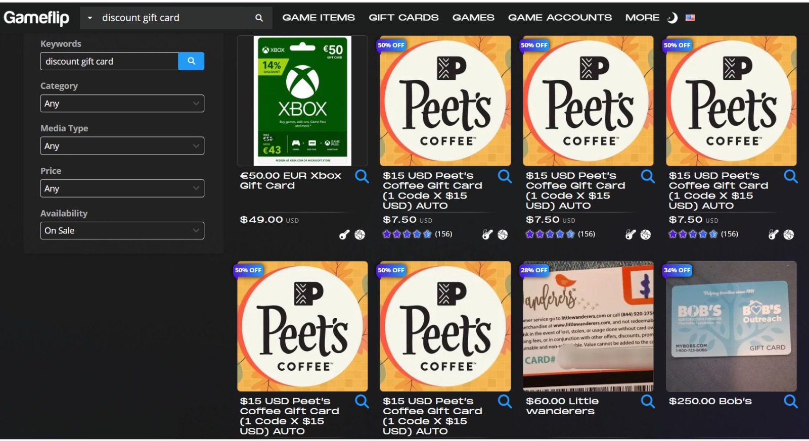 Buy discounted gift cards online