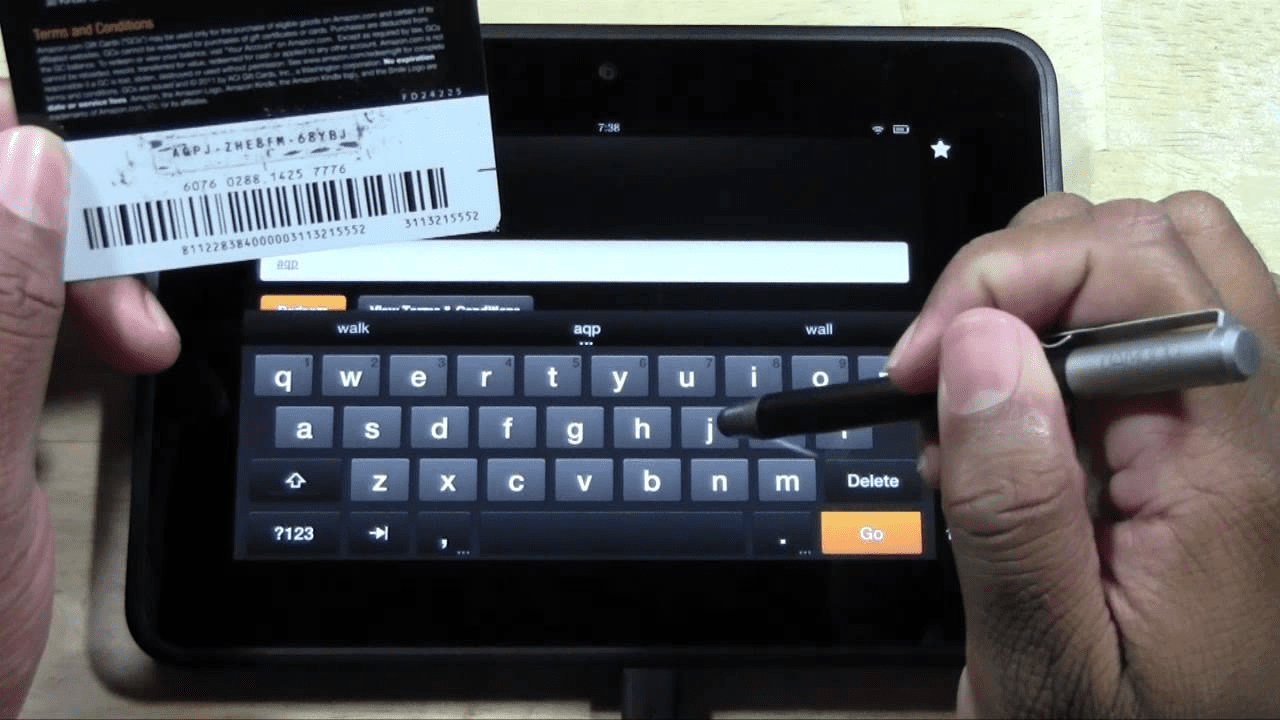Use Amazon gift card on Kindle