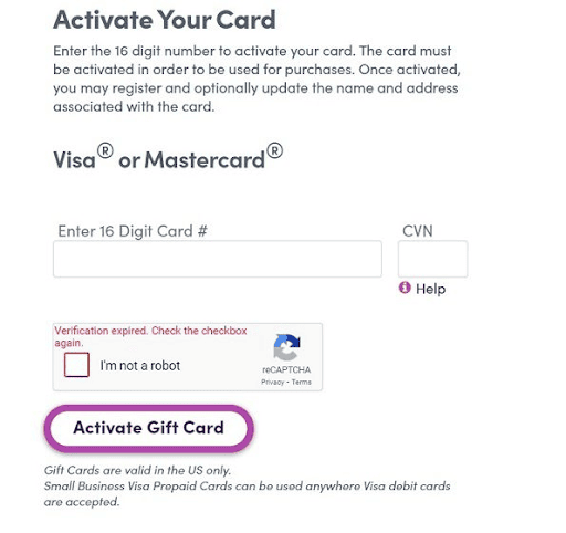 Things to do to fix gift card that is nit working
